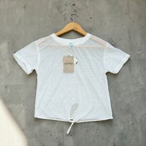 Exist NWT White Sheer Cotton Blend Vintage Tee Size Small Women’s